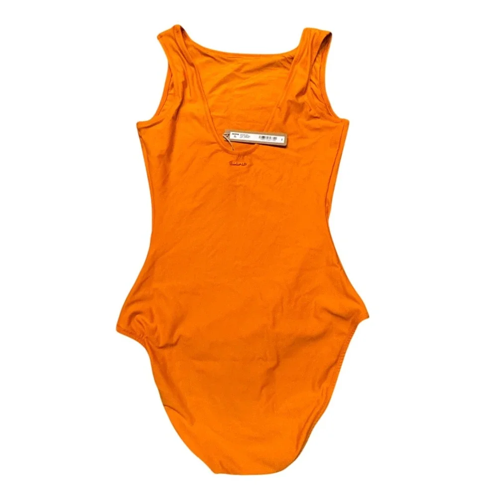 SKIMS Signature Swim High Neck‎ One Piece Tangerine Orange OP-BRF-8311W Womens S